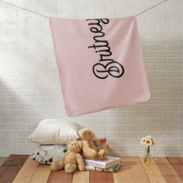 Modern  Dusty Rosa Monogram och Namn Bebisfilt