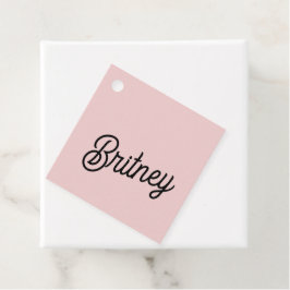 Modern Dusty Rosa Monogram och Namn Gåvor Etiketter