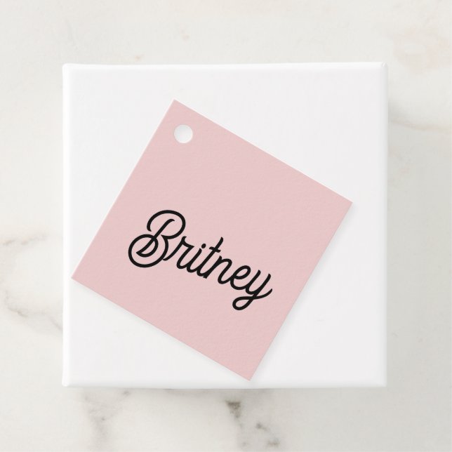 Modern  Dusty Rosa Monogram och Namn Gåvor Etiketter (På plats)