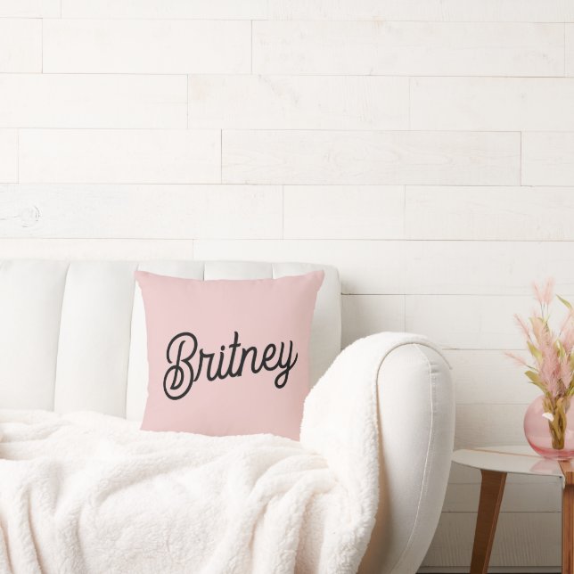 Modern  Dusty Rosa Monogram och Namn Kudde (Soffa)