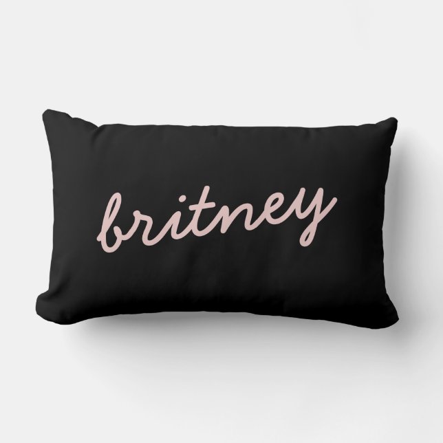 Modern  Dusty Rosa Monogram och Namn Lumbarkudde (Framsida)