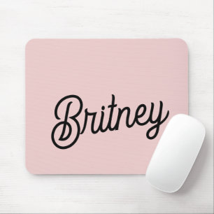 Modern  Dusty Rosa Monogram och Namn Musmatta
