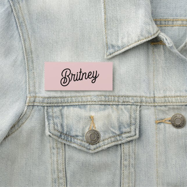 Modern  Dusty Rosa Monogram och Namn Namnbricka (På plats)