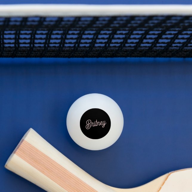 Modern  Dusty Rosa Monogram och Namn Pingisboll (Tabell)