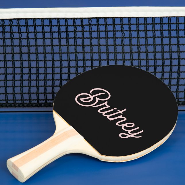 Modern  Dusty Rosa Monogram och Namn Pingisracket (Insitu)