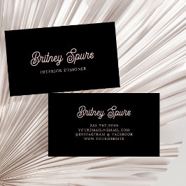 Modern Dusty Rosa Monogram och Namn Visitkort