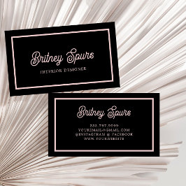 Modern Dusty Rosa Monogram och Namn Visitkort