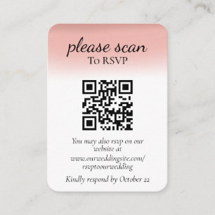 Modern Dusty Rosa OSA med QR-kod Tilläggskort