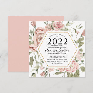 Modern Dusty Rosa ros Botanical Studenten Invit Inbjudningar