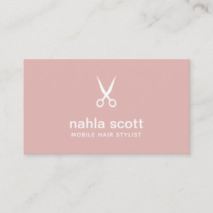 Modern Dusty Rosa Scissor för Mobile Hair Stylist Visitkort