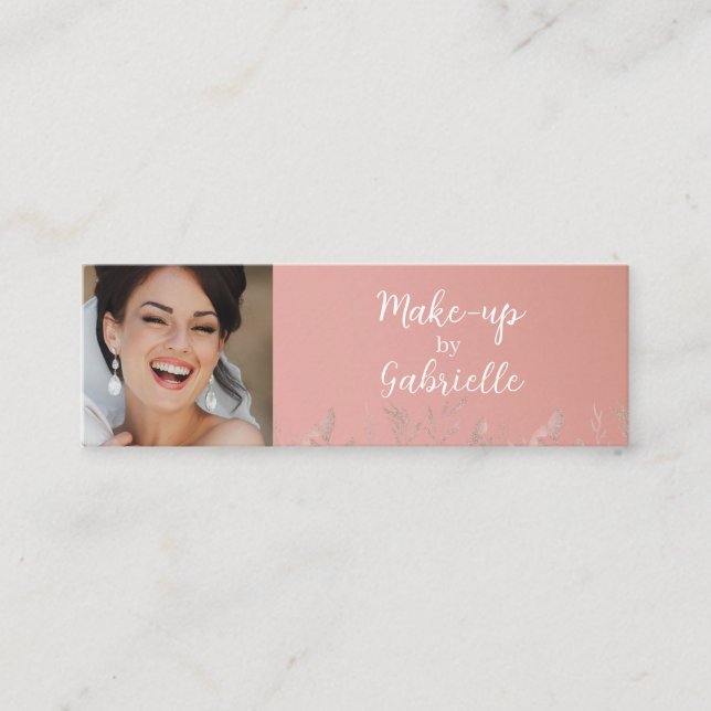 Modern Dusty Rose Botanical Photo Script QR Code  (Framsida)