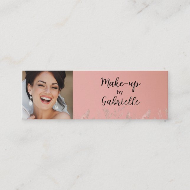 Modern Dusty Rose Botanical Photo Script QR Code  (Framsida)