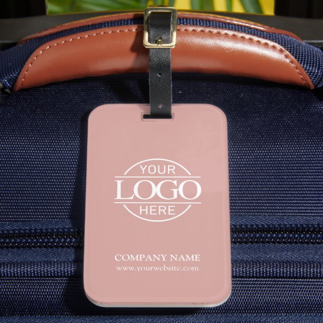 Modern Dusty Rose Business Logo Employee Travel Bagagebricka (Framsida Insitu 2)