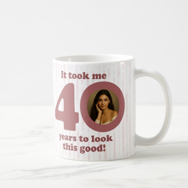 Modern Dusty Rose Fabulous 40th Birthday Women Kaffemugg (Höger)