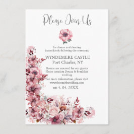 Modern Dusty Rose Pink QR Code Wedding Tilläggskort