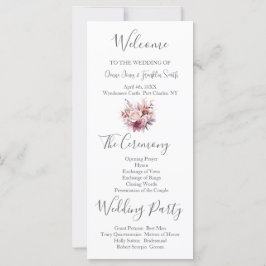 Modern Dusty Rose Pink Wedding Program