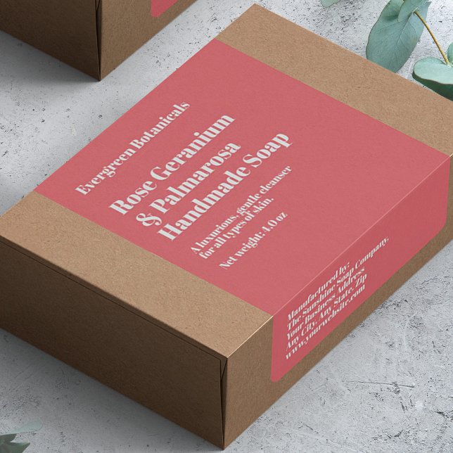 Modern Dusty Rose Soap Packaging Label Fraktsedel (Skapare uppladdad)