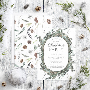 Modern Dusty Winter Watercolor jul Party Inbjudningar