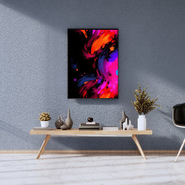 Modern dynamisk Abstrakt med fet Färg-explosion Fototryck