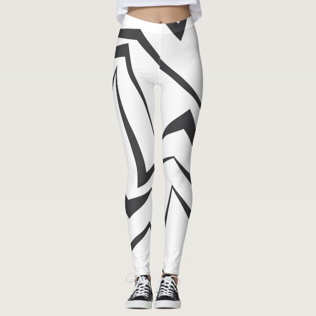 Modern, dynamisk, enkel, fet abstrakt grafik leggings (Framsida)