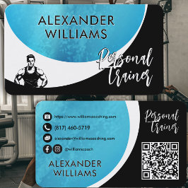 Modern dynamisk QRcode Personal Trainer Fitness Visitkort