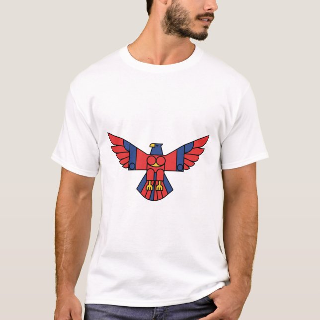 Modern Eagle – Geometric Flight in Bold Primary Co T Shirt (Framsida)