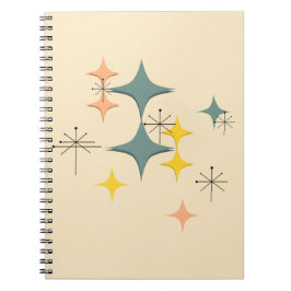 Modern Eames atom- Starbursts för mitt- århundrade Anteckningsbok Med Spiral
