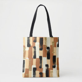 Modern Earth Tone Abstrakt Brushstroke Tote Bag Tygkasse