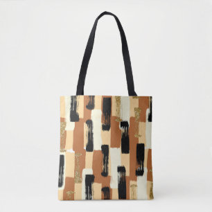 Modern Earth Tone Abstrakt Brushstroke Tote Bag Tygkasse