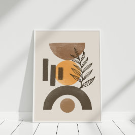 Modern Earth Tone Färg Abstrakt Botanical Poster