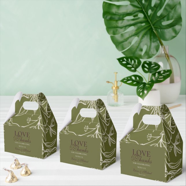 Modern Earth Tone Floral Love and Thanks Wedding  Presentaskar (Multipel)