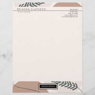 Modern Earth Tones Abstrakt Art Letterhead Brevhuvud