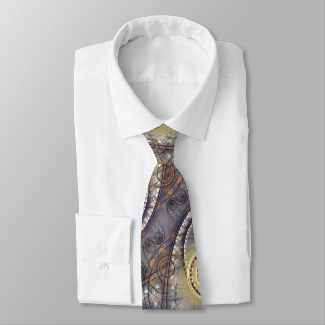 Modern Earth Tones Abstrakt Mönster Tie Slips (Bunden)