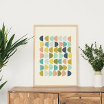 Modern Earth Tones Geometric Shapes Art Poster<br><div class="desc">En geometrisk grafik för roligt av halvcirklar i söt pastel färg. Underbar presentidé.</div>