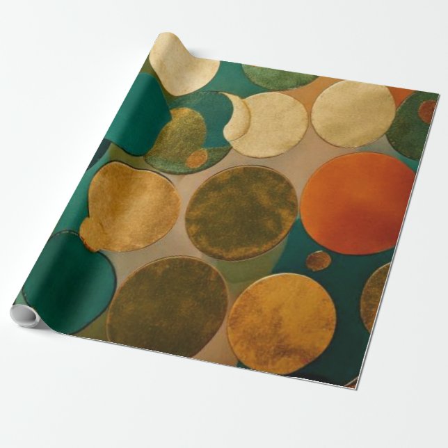Modern Earthy Abstract  Presentpapper (Utrullad)