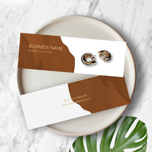 Modern Earthy Boho Earring Visning Card Litet Visitkort