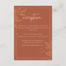 Modern Earthy Brown Reception Card