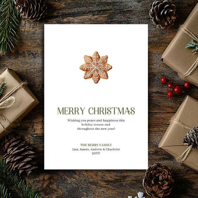Modern Earthy Christmas Cookie Holiday Card Julkort (Modern Earthy Christmas Ornament Holiday Card)