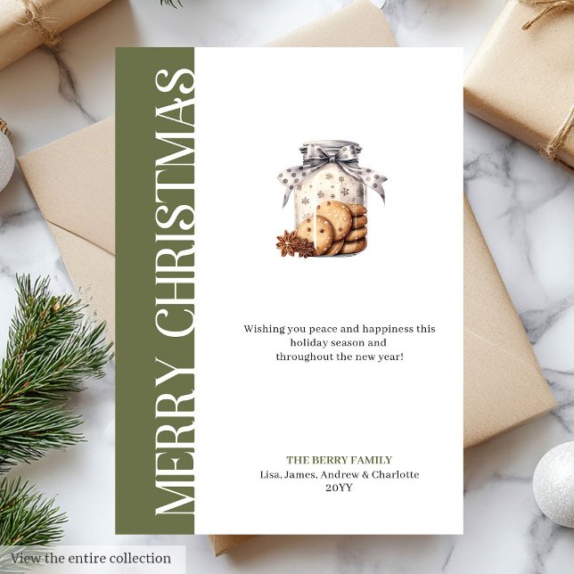 Modern Earthy Colors Christmas Greeting Template Julkort (Modern Earthy Colors Christmas Greeting Template)