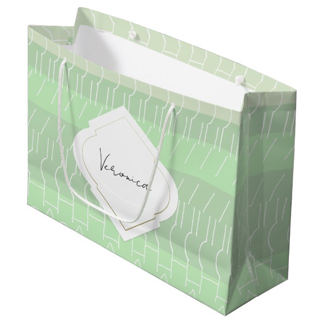 Modern Earthy Grönt Tones Geometric Mönster (Framsidan Vinklad)