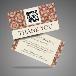 Modern Earthy Mosaic Interior Designer Thank You Tilläggskort