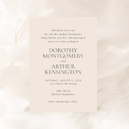 Modern Earthy Neutralt Elegant bröllop Inbjudningar