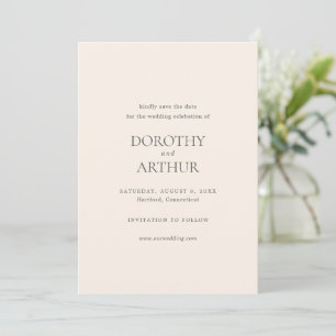 Modern Earthy Neutralt Elegant bröllop Spara Datumet