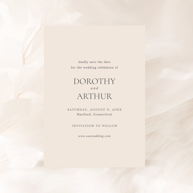 Modern Earthy Neutralt Elegant bröllop Spara Datumet (Skapare uppladdad)