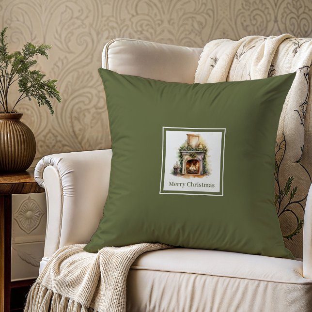 Modern earthy script family name Christmas gift   Kudde (Modern earthy script family name Christmas gift pillow

)