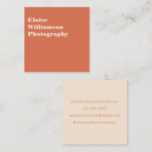 Modern Earthy Terracotta Orange Professionell Bold Fyrkantigt Visitkort
