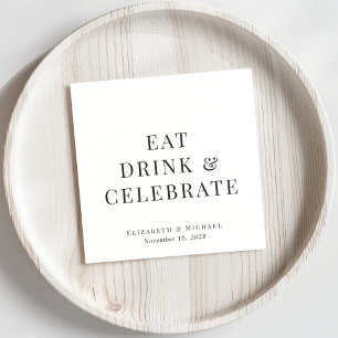 Modern Eat Drink Celebrate Bröllop Pappersservett