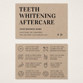 Modern Eco Kraft Teeth Whitening-eftervårdskort Visitkort