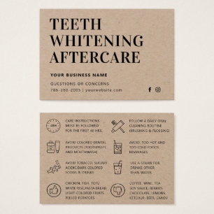 Modern Eco Kraft Teeth Whitening-eftervårdskort Visitkort