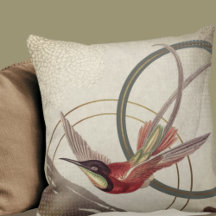 Modern Ecru Hummingbird Design | Jordisk Grönt
